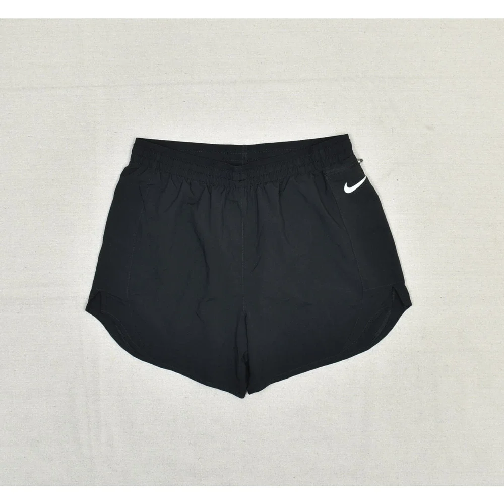 Nike Men's Sweat Shorts Pull On Solid Polyester Black Size M Dri Fit Gym Workout